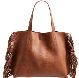 BP Faux Suede Fringe Tote